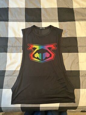 Nasty Pig Black Mesh Tank with Rainbow Logo